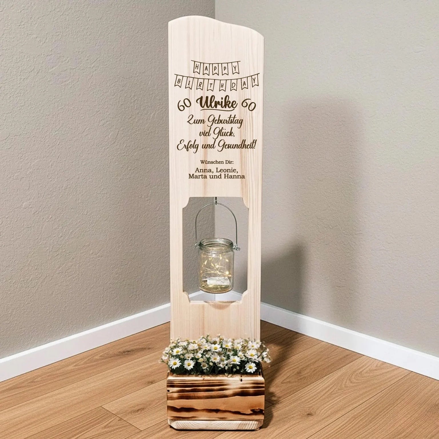 Holz Deko Schild - Geburtstagsgeschenk personalisiert mit Namen und dem Alter ( Jedes Alter)