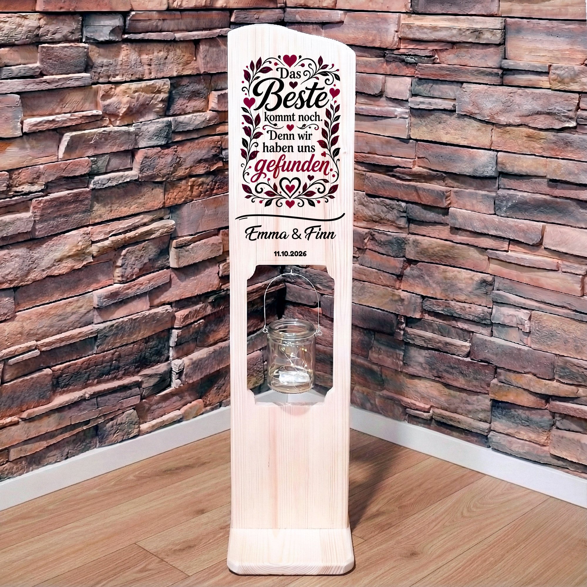 Holz Deko Schild Hochzeit farbig personalisiert – Das Beste kommt noch