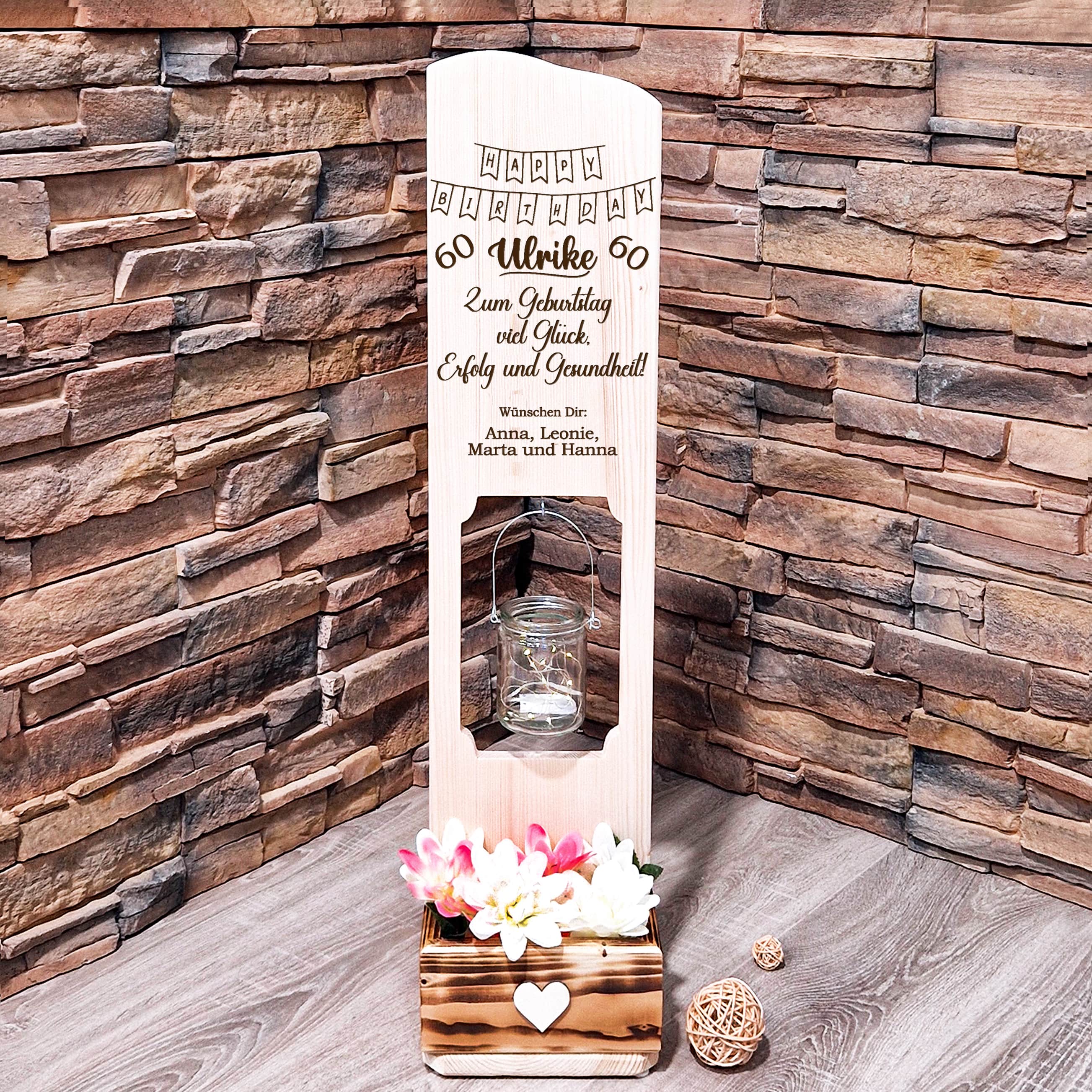 Holz Deko Schild - Geburtstagsgeschenk personalisiert mit Namen und dem Alter ( Jedes Alter)