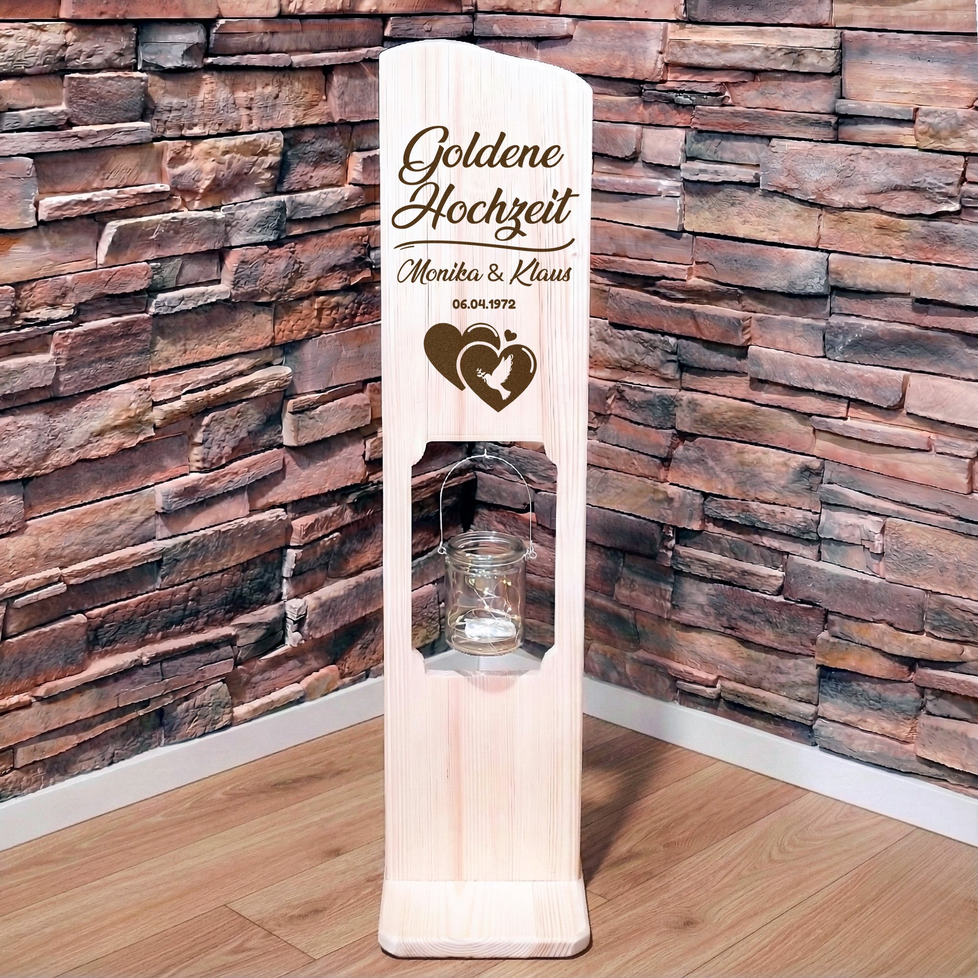 Holz Deko Schild – Goldene Hochzeit | Personalisierbar
