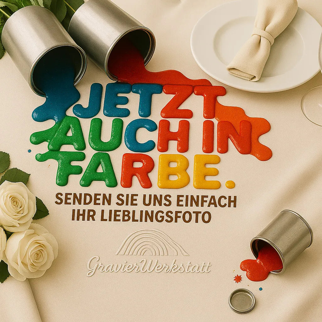 Holz Deko Schild – Mit Gravur, Wunschdatum & Foto des Paares