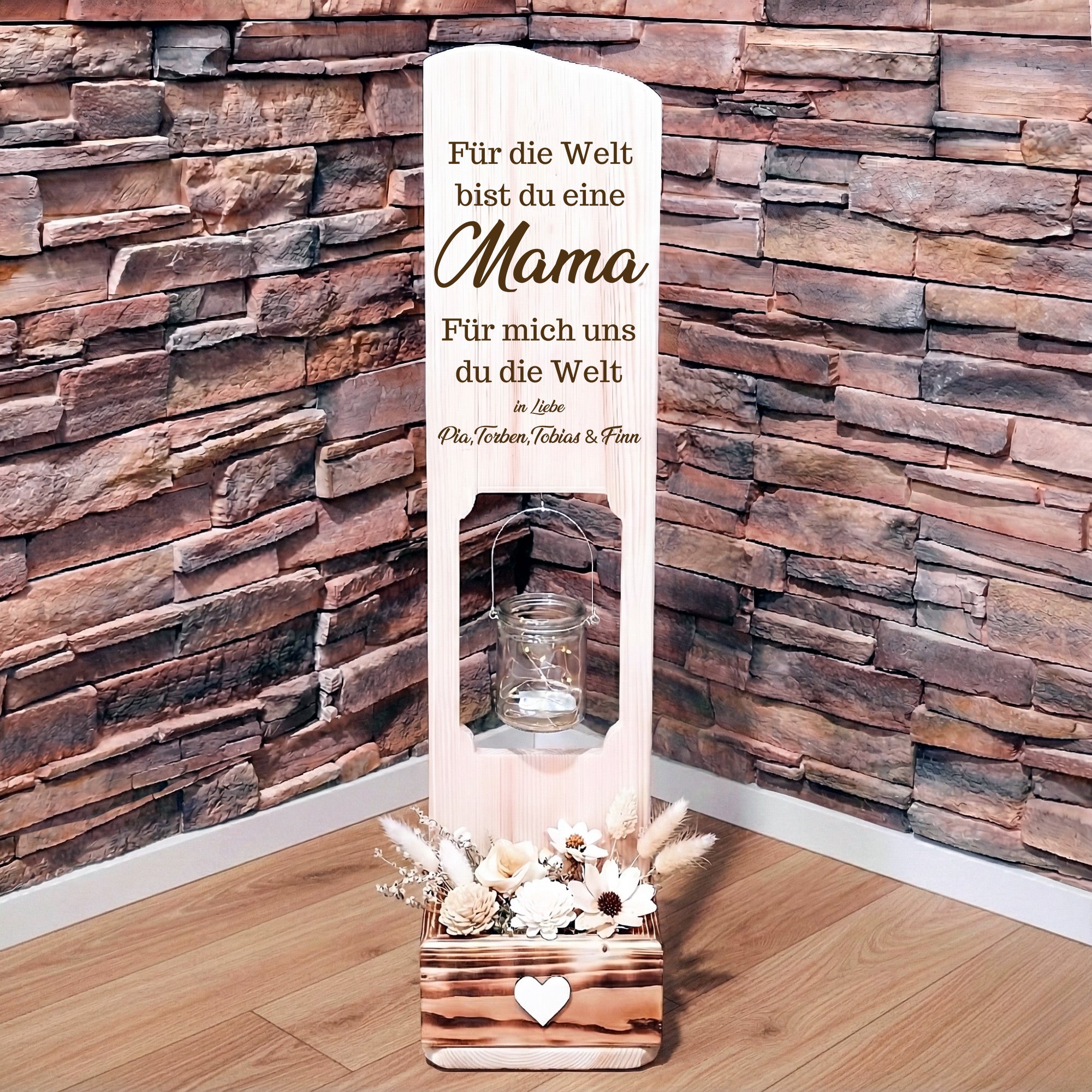 Geschenk für die Mama, Personalisierbarer Holzaufsteller mit Mama Spruch