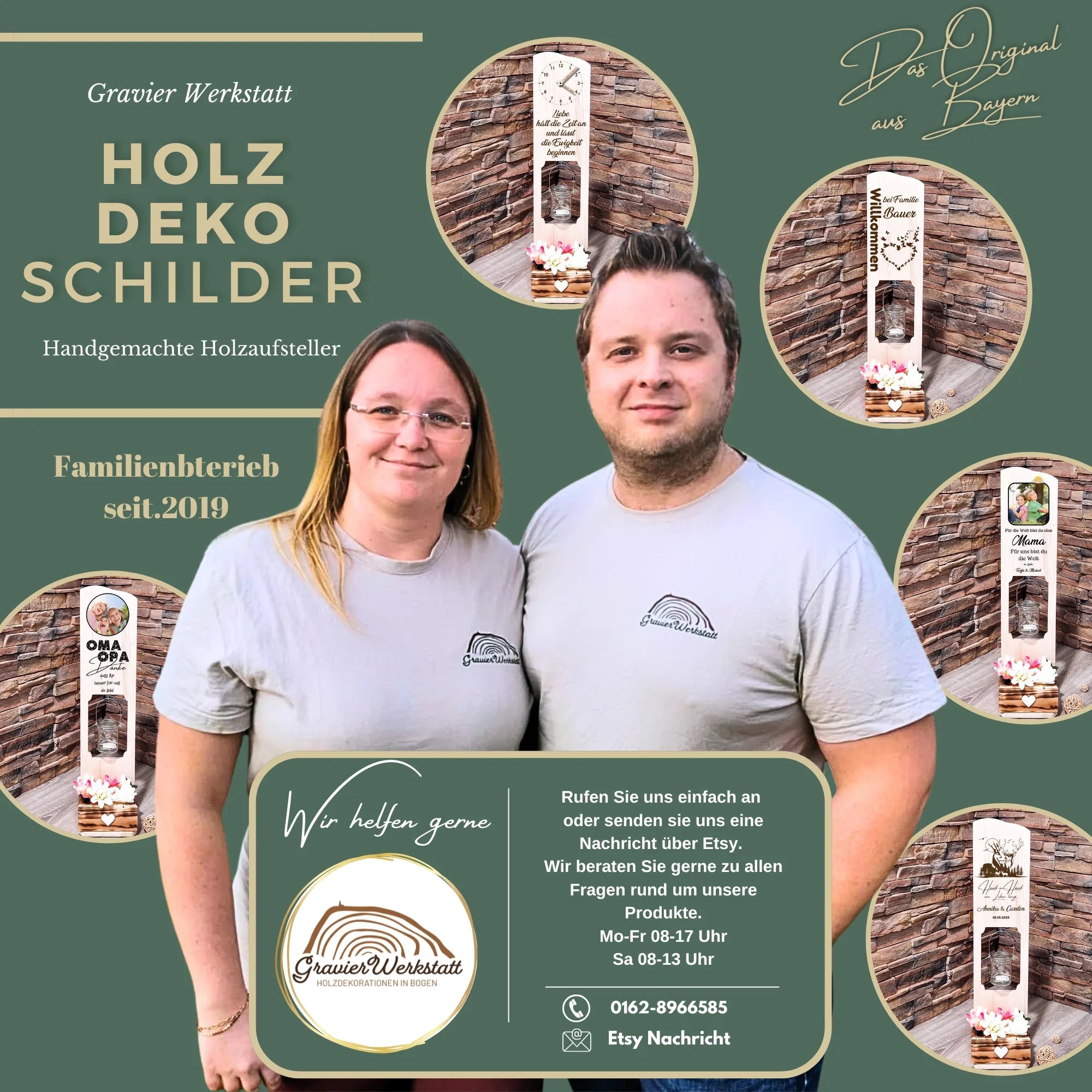 Holz Deko Schild – Personalisiertes Hochzeitsgeschenk mit Namen, Datum & Foto