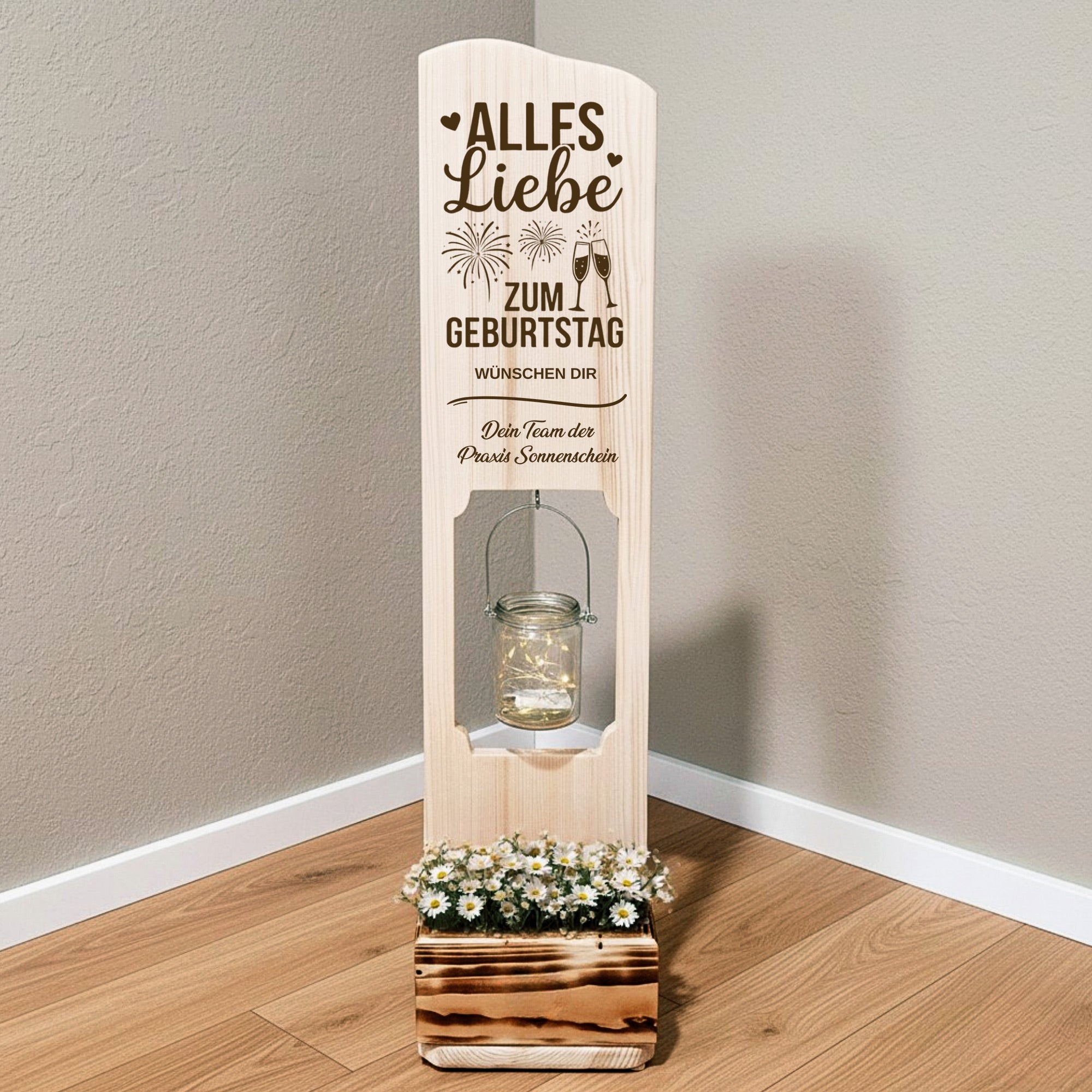 Holz Deko Schild – personalisiertes Geburtstagsgeschenk mit Gravur & Wunschtext
