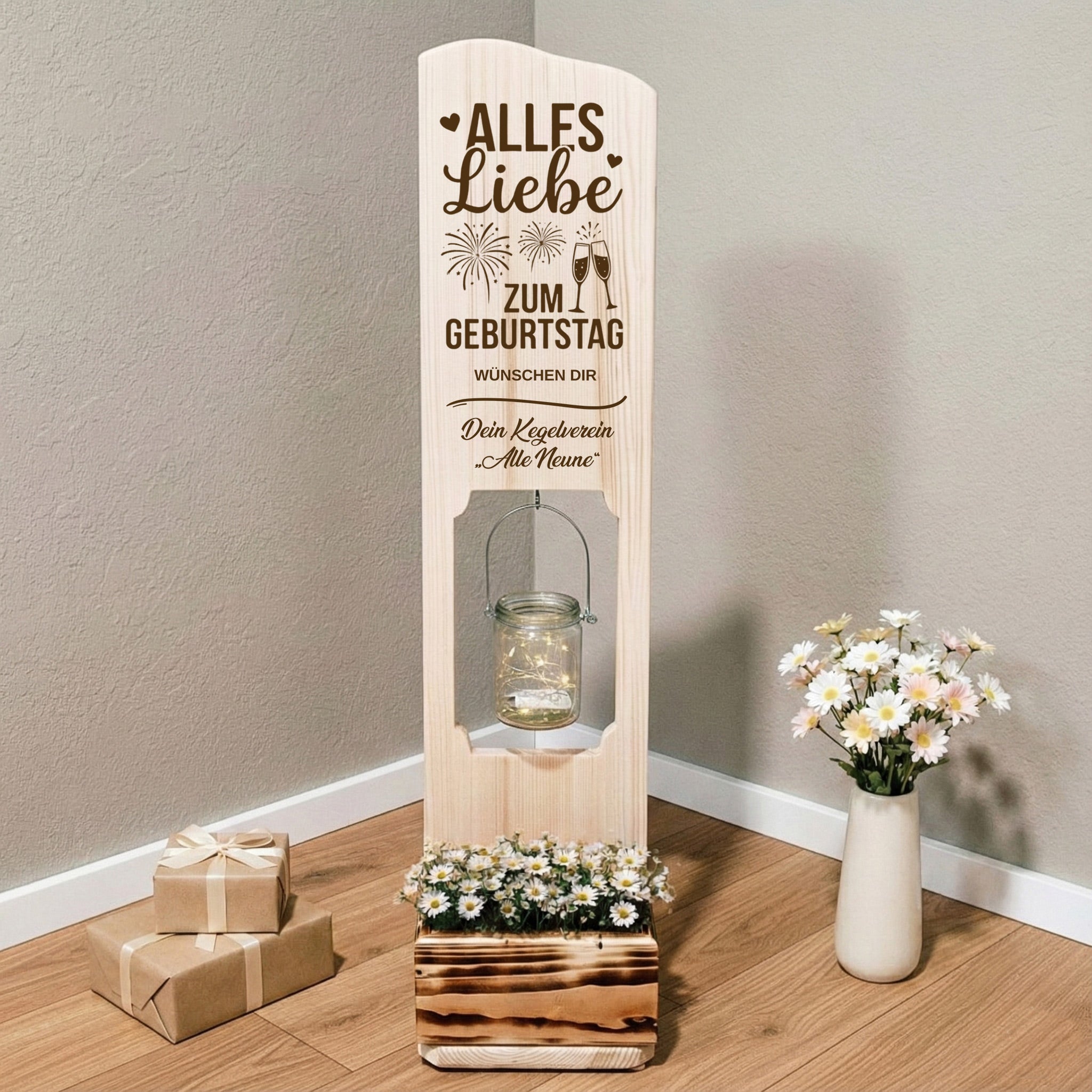 Holz Deko Schild – personalisiertes Geburtstagsgeschenk mit Gravur & Wunschtext