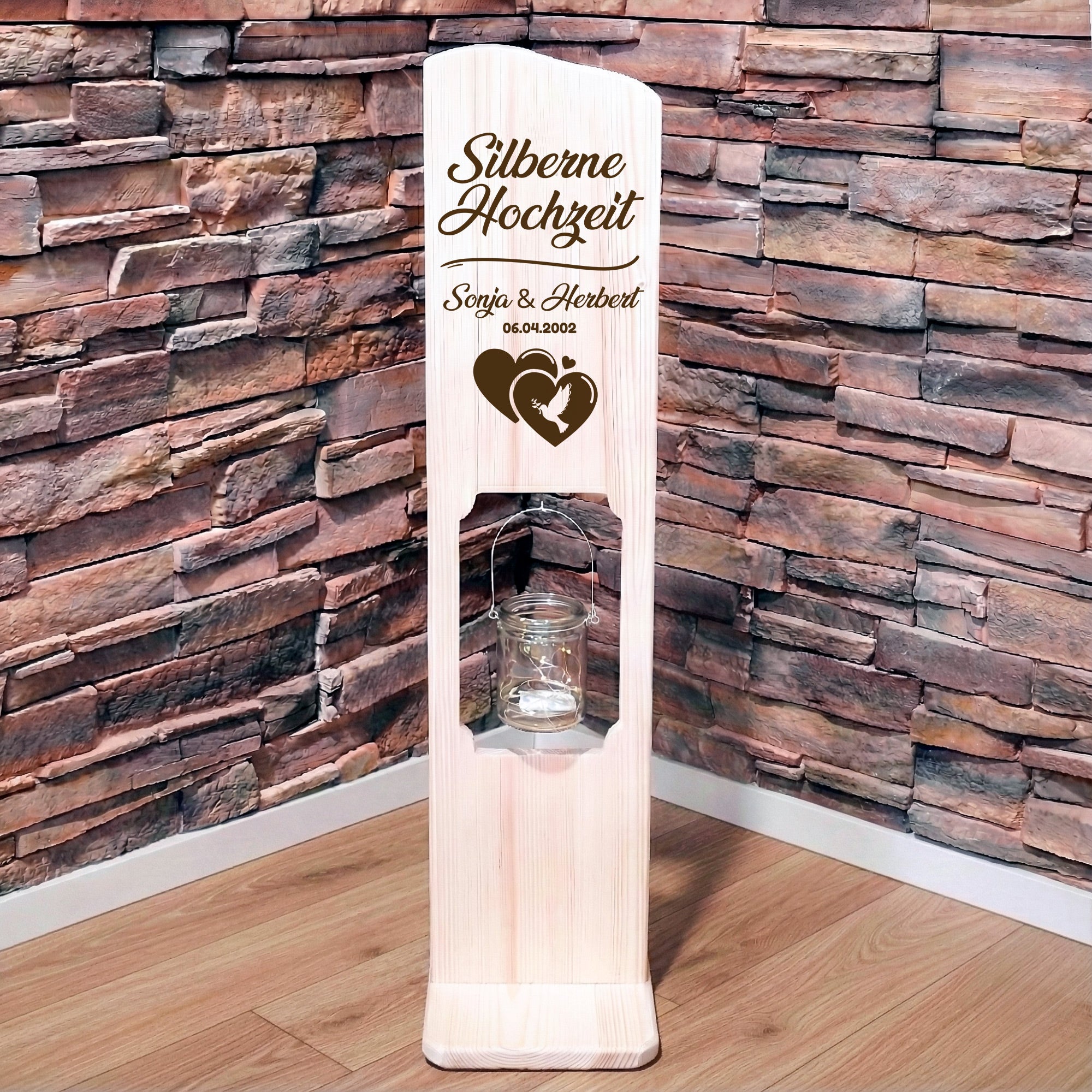Holz Deko Schild – Silberne Hochzeit | Personalisierbar