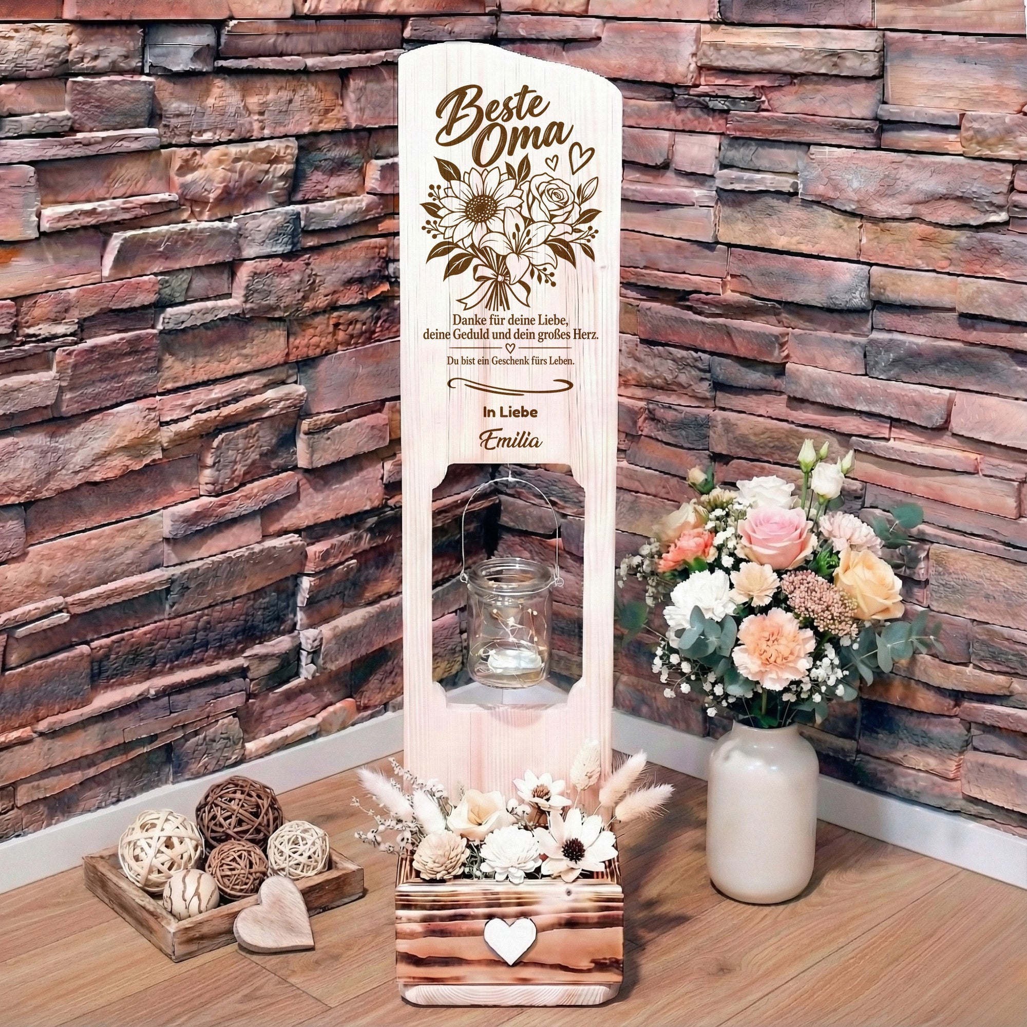 Holz Deko Schild Beste Oma – Personalisiertes Geschenk für Oma mit Lasergravur