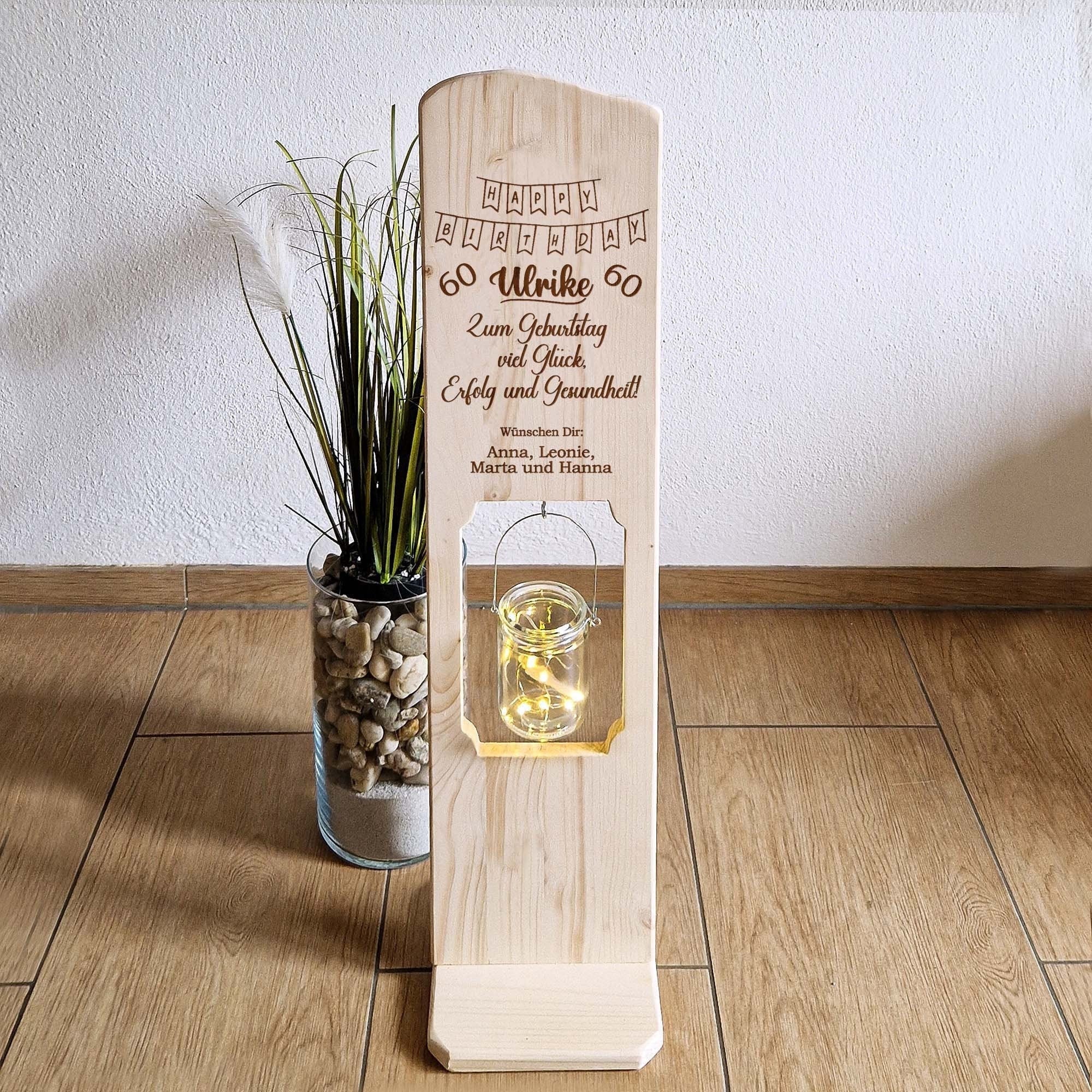Holz Deko Schild - Geburtstagsgeschenk personalisiert mit Namen und dem Alter ( Jedes Alter)